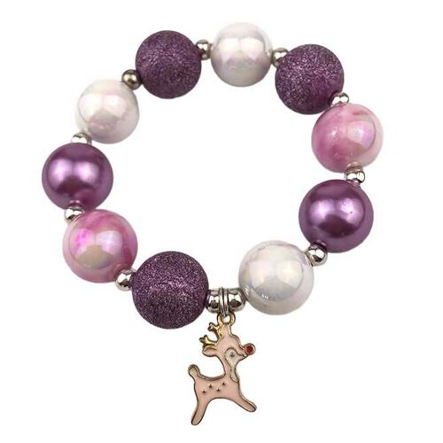 Bubblegum Bella Jingle Reindeer Charm Bracelet